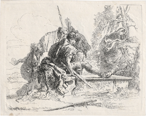 Lot 5275, Auction  123, Tiepolo, Giovanni Battista, Zwei Soldaten und zwei Frauen