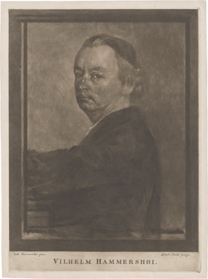 Lot 5312, Auction  123, Ilsted, Peter, Bildnis Vilhelm Hammershøis im Dreiviertelprofil nach links