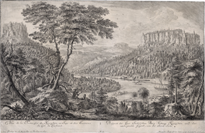 Lot 5897, Auction  123, Thiele, Johann Alexander, Prospect der Chur Sächsischen Berg=Festung Königstein ... von der Abend Seite