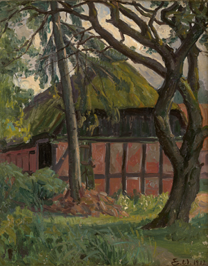 Lot 6155, Auction  123, Wegener, Einar Mogens Andreas, Fischerkaten am Strand von Bredballe in Vejle 