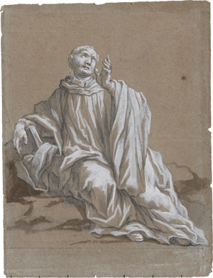 Lot 6525, Auction  123, Bolognesisch, 17. Jh. Sitzender Heiliger nach oben flehend