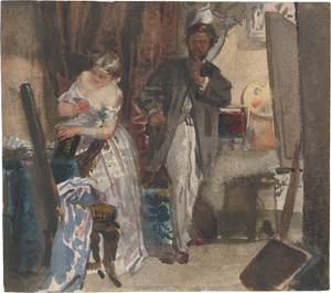 Lot 6728, Auction  123, Morelli, Domenico, Der Maler und sein Modell im Atelier