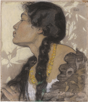 Lot 6730, Auction  123, Wolff-Zimmermann, Elisabeth, Bildnis einer Frau mit Spitzenmantilla und Perlenkette. 