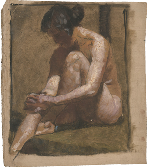 Lot 6737, Auction  123, Rothaug, Alexander, Sitzender weiblicher Akt mit angezogenen Beinen