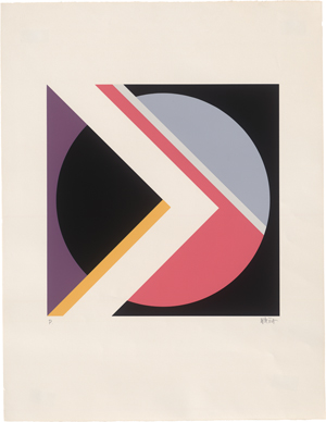 Lot 8351, Auction  123, Dexel, Walter, Scheibe im Quadrat; Figuration in Weiß mit blauem Haken