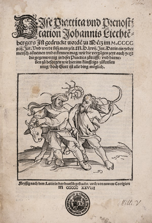Lot 346, Auction  124, Lichtenberger, Johannes, Dise Practica und Prenostication Johannis Liechtenbergers Ist gedruckt worden zum Mentz im M.CCCC xcij. JahrA