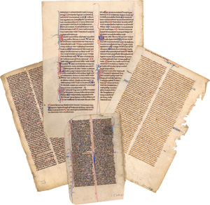 Lot 820, Auction  124, Perlschriftbibeln, 4 Einzelblätter aus hochmittelalterlichen französischen Perlschriftbibeln