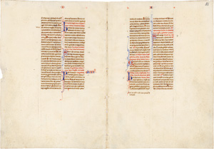 Lot 835, Auction  124, Petrus Lombardus, Sententiae. Doppelblatt einer lateinischen Handschrift auf Pergament