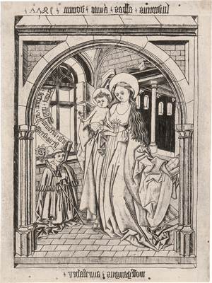 Lot 5477, Auction  124, Aurifaber, Wolfgang, Maria mit dem Kind und dem Churwaldener Abt Ludwig von Lindau