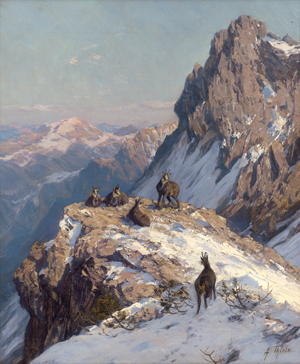 Lot 6089, Auction  124, Thiele, Arthur, "Gemsen im Hochgebirge" (Grubhörndl bei Lofer)
