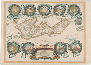 Lot 90, Auction  125, Coronelli, Vincenzo Maria, Isola di Corfu. Kupferkarte. Venice, V. M. Coronelli, um 1690