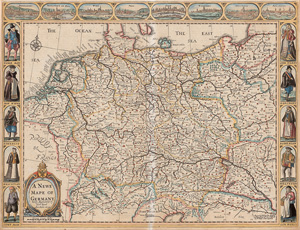 Lot 195, Auction  125, Speed, John, A newe mape of Germany newly augmented. Wohl London, Th. Bassett und R. Chiswell, 1676