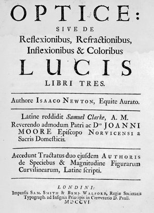 Lot 341, Auction  125, Newton, Isaac, Optice: Sive de reflexionibus.London, Smith & Walford, 1706. Erste lateinische Ausgabe