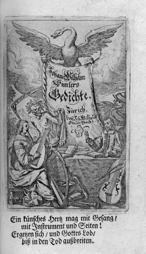 Lot 447, Auction  125, Simler, Johann Wilhelm, Teutscher Getichten. Vierte Auflage. Zürich, J. W. Simler, 1688