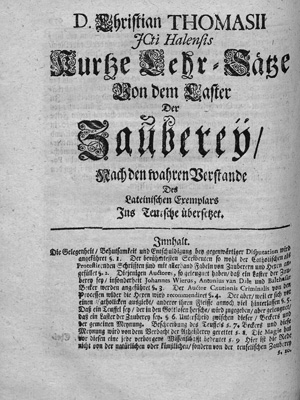 Lot 455, Auction  125, Reiche, Johann, Unterschiedliche Schrifften Von Unfug Des Hexen-Proceßes. Halle, Renger, 1703-1704. - Umfangreiches Sammelwerk mit Schriften Schriften gegen den Hexenwahn