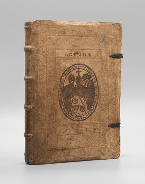 Lot 732, Auction  125, Blindgeprägter Schweinslederband, aus der Privatbibliothek des Mainzer Kurfürsten Wolfgang X. von Dalberg. Deutschland 1599