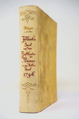 Lot 1512, Auction  125, Böttiger, Karl August, Entwickelung des Ifflandischen Spiels in vierzehn Darstellungen. Leipzig, G. J. Göschen, 1796. - Erste Ausgabe
