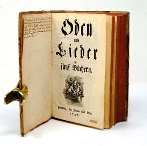 Lot 1594, Auction  125, Hagedorn, Friedrich von, Oden und Lieder. Hamburg, Johann Carl Bohn, 1747. - Beigebunden: Christoph Heinrich Amthor. Teutsche Gedichte und Übersetzungen. Rendsburg 1734