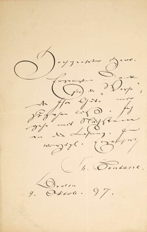 Lot 2012, Auction  125, Fontane, Theodor, Brief an einen Lyriker. 1897