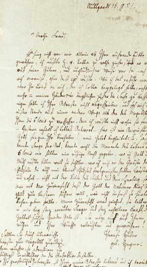 Lot 2028, Auction  125, Huber, Therese, Brief an Elise Bürger. 1821