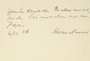 Lot 2055, Auction  125, Sternheim, Carl, Postkarte an das "Berliner Tageblatt". 1928 