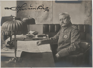 Lot 2103, Auction  125, Hindenburg, Paul von, Signiertes Porträtfoto mit eigh. Namenszug. Wohl um 1915