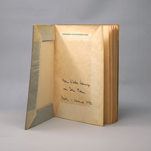 Lot 3036, Auction  125, Totenreden, Totenreden für Gottfried Benn. Wiesbaden, Limes, 1956. - Mit Widmung von Ilse Benn