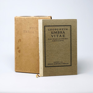 Lot 3146, Auction  125, Heym, Georg, Umbra vitae. Leipzig, Rowohlt, 1912. - Erste Ausgabe