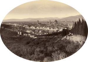 Lot 4007, Auction  125, Alinari, Fratelli, Panoramic view of Florence from San Miniato; Florence: Loggia dei Lanzi