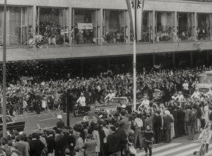 Lot 4181, Auction  125, Jacoby, Max, Crowds lined up on Joachimsthaler Str. during John F. Kennedy's visit to Berlin