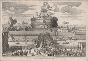 Lot 5095, Auction  125, Falda, Giovanni Battista, Veduta del Castello, e Ponte Sant' Angelo Abbellito