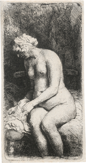 Lot 5203, Auction  125, Rembrandt Harmensz. van Rijn, Nackte Frau im Freien, mit den Füßen im Wasser