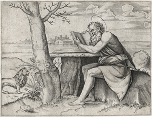 Lot 5234, Auction  125, Veneziano, Agostino, Der hl. Hieronymus mit dem Löwen