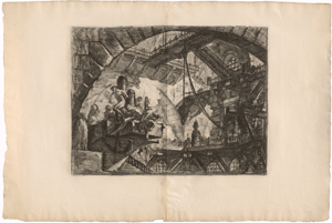 Lot 5295, Auction  125, Piranesi, Giovanni Battista, Gefangene auf einer vorspringenden Plattform