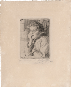 Lot 5407, Auction  125, Zorn, Anders, Kesti, eine Bäuerin aus Mora