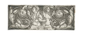 Lot 5470, Auction  125, Aldegrever, Heinrich, Ornament mit zwei Frauen