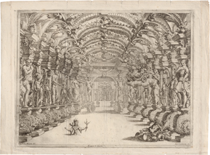 Lot 5614, Auction  125, Lorenzini, Giovanni Antonio, Szenographischer Bühnenprospekt mit detaillierter Palastarchitektur