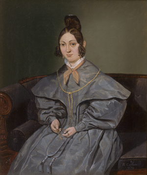 Lot 6056, Auction  125, Carlsen, Rudolf Julius, Bildnis einer Frau in grauem Seidenkleid und lachsfarbenem Halstuch