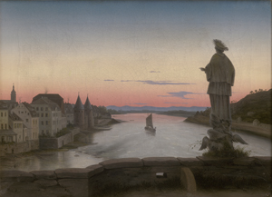 Lot 6073, Auction  125, Koester, Christian Philipp, Die Alte Brücke mit dem hl. Nepomuk in Heidelberg