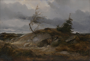 Lot 6076, Auction  125, Französisch, um 1830. "Côte de Grâce": Sturm an der Küste der Normandie