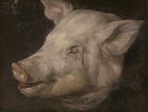 Lot 6152, Auction  125, Werner, Alexander Friedrich, Schlafendes Schwein; Uniformstudien