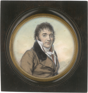 Lot 6326, Auction  125, Vincent, Antoine-Paul, Miniatur Portrait eines jungen Mannes in hellbrauner Jacke rmit schwarzem Kragen