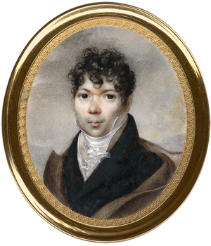 Lot 6383, Auction  125, Lecourt, J., Miniatur Portrait eines jungen Mannes mit ockerfarbigem Umhang