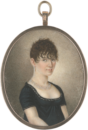 Lot 6410, Auction  125, Österreichisch, um 1805. Miniatur Portrait einer jungen Frau in Schwarz, in Goldrahmen