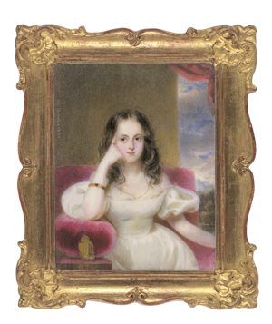 Lot 6448, Auction  125, Anreiter, Alois von, Miniatur Portrait eines Mädchens in nachdenklicher Post auf rotem Sessel sitzend