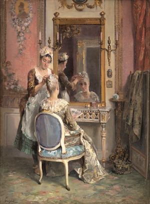 Lot 6534, Auction  125, Grison, François Adolphe, Dame beim Frisieren im Boudoir