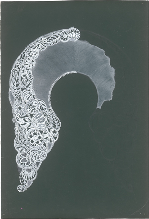 Lot 6545, Auction  125, Französisch, um 1920. Entwurf für einen Kragen aus weißer Spitze