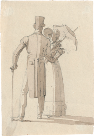 Lot 6546, Auction  125, Dänisch, um 1800. Elegantes Paar bei der Promenade