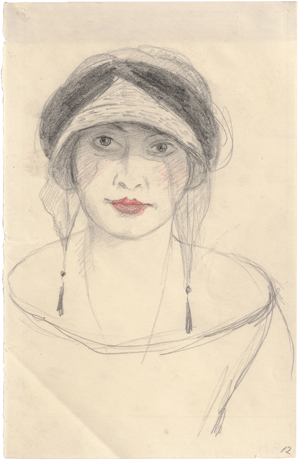 Lot 6606, Auction  125, Orlik, Emil, Dame en face, mit Hut und schwarzem Schleier