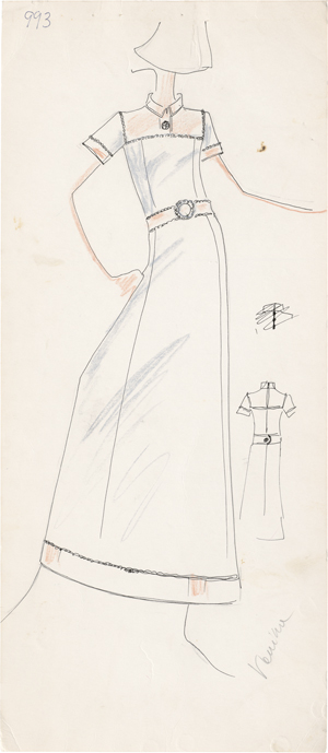 Lot 6654, Auction  125, Lagerfeld, Karl, Modezeichnung (Langes Kleid)